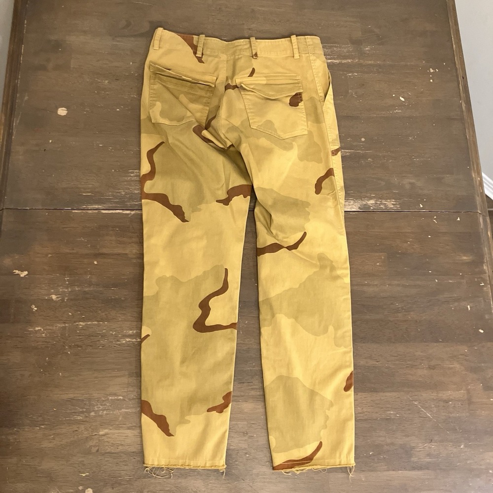 Nili Lotan New York Jenna Pants Womens 4 Yellow Camo Pocket Casual 29x27 Raw Hem - Picture 5 of 10